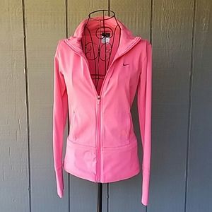 NIKE Hot Pink Athletic Jacket Dri-Fit Full…
